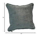 Blazing Needles Corded Square Jacquard Chenille Throw Pillow, 18", Grey Solid