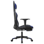 vidaXL Adjustable Gaming Chair with Footrest, Faux Leather, Black and Blue - Swivel Design, Durable Construction, Luxurious Look, Ultimate Comfort for Gamers