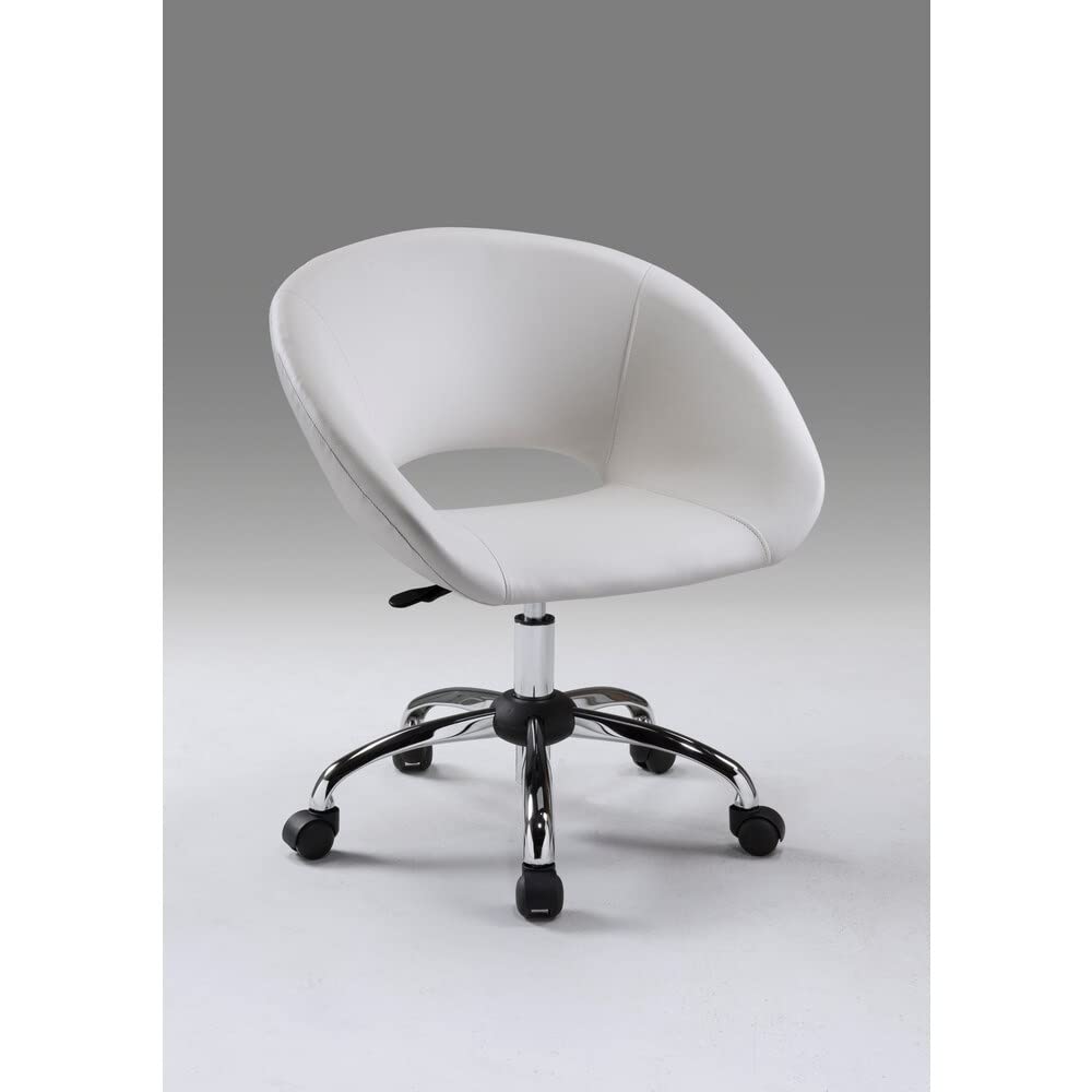 Creative Images Neos Collection Upholstered Pu Office Chair With Chrome Casters And Adjustable Height Gas Lift Capabilities, Black Brown