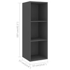 vidaXL TV Cabinet Set 3 Piece Hanging Wall Mount Stand Unit HiFi Stereo Plasma Home Indoor Cabinet Living Room Furniture Gray Engineered Wood