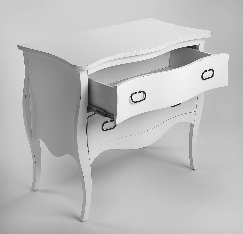 HomeRoots Wood Rochelle White 2 Drawer Chest