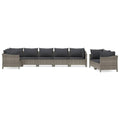 vidaXL Patio Furniture Set 8 Piece, Garden Sofa Set with Cushions, Patio Lounge Set Rattan Outdoor Sectional Sofa, Gray Poly Rat
