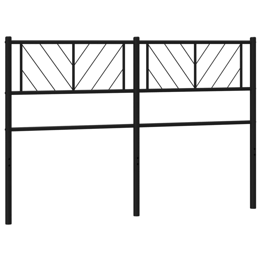 vidaXL Attractive Metal Headboard in Classic Black Design, Robust Powder-Coated Steel Frame with Sturdy Legs and Excellent Back Support, 61.4&quot; Length x 1.2&quot; Width x 35.4&quot; Height