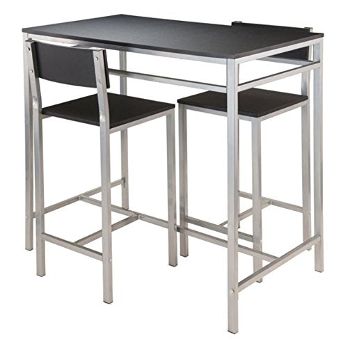 Ergode Hanley High Table Set | Chic & Functional | 42"W x 23.62"D Table | 38.03"H | 2 Stools - 15.35"W x 16.92"D x 37.56"H | 220 lbs Capacity | 57.65 lbs Weight