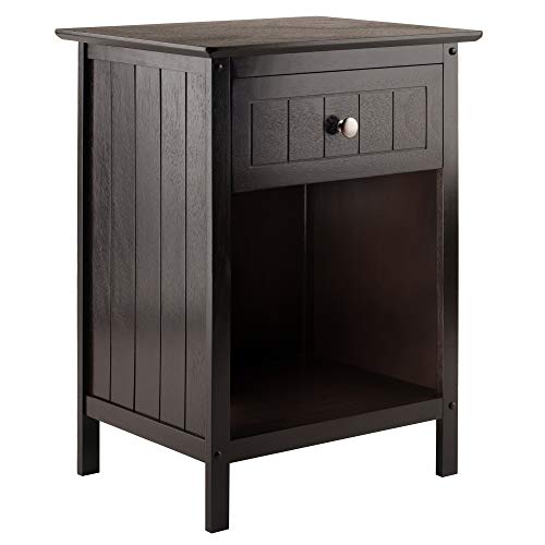 Ergode Wood Burke Home Office Printer Stand | Cottage Style Design | Adjustable Center Shelf | Ample Storage Space | Dark Coffee Finish | 19.84" W x 19.84" D x 31.1" H (23218-VV)