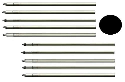 10 - Ballpoint Refills For Penagain & Zebra Telescopic Pens - Black Medium - D1