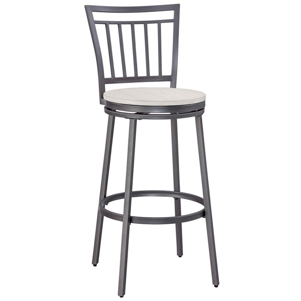 American Woodcrafters Jacey Gray Metal Swivel 25-inch Seat Height Bar Stool