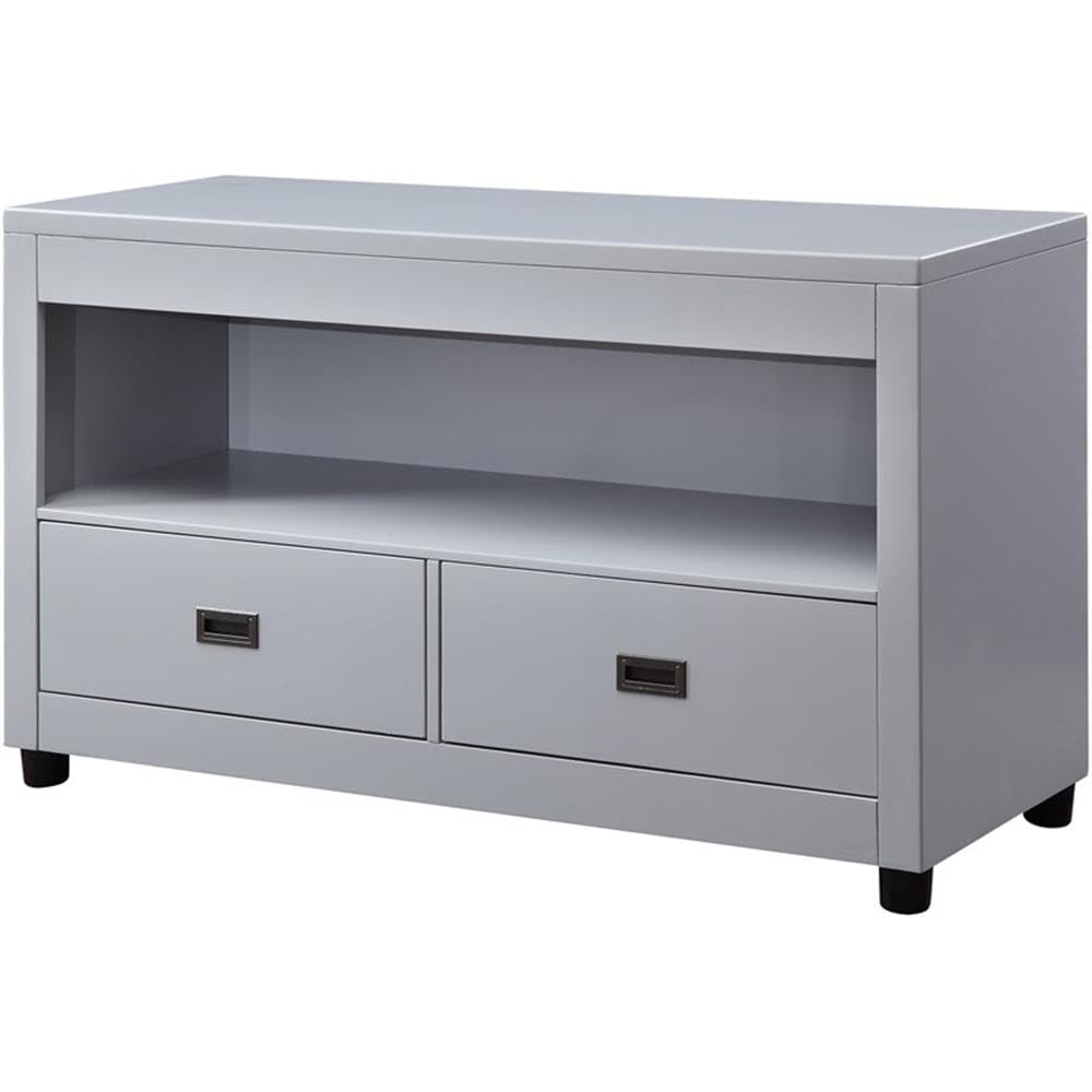 ACME Eleanor 2-Drawer Wooden Sofa Table with Compartment in Dove Gray