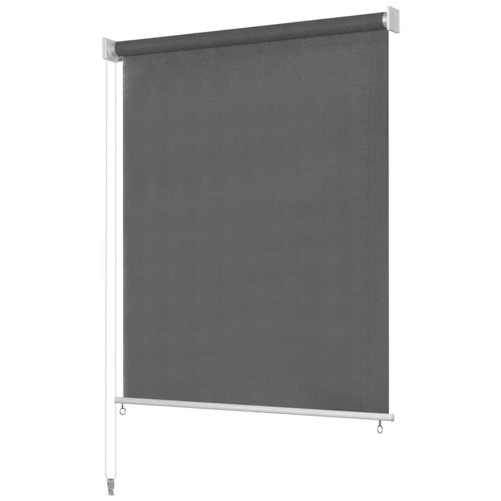 'vidaXL Outdoor Roller Blind - Anthracite Fabric for Balcony, Patio, Porch or Pergola - Air Passing Design - UV Light Blocking