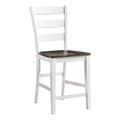 Intercon Kona 24" Ladder Back Bar Stool with Wood, Set of 2, Gray and White