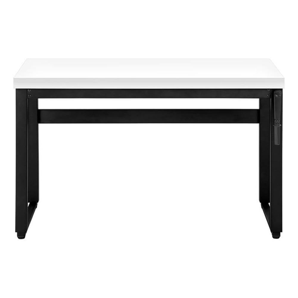 Monarch Specialties 7681 Computer Desk, Home Office, Standing, Adjustable, 48' L, Work, Laptop, Metal, Laminate, White, Black, Contemporary, Modern Desk-48 Adj.Height, 47.25' L x 23.75' W x 29.5' H