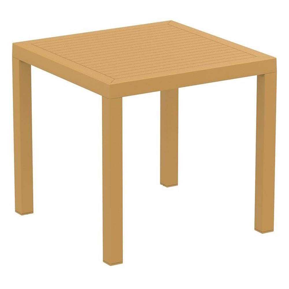 Compamia Ares 31 Square Resin Patio Dining Table in Teak, Commercial Grade