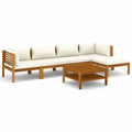 vidaXL Patio Lounge Set 6 Piece, Patio Furniture Set for Outdoor Garden, Sectional Sofa with Cushions, Corner Sofa, Retro Style,