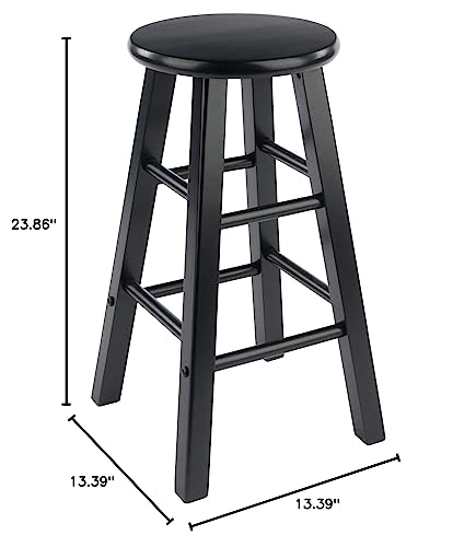 Ergode Wood Element Counter Stool Set - Sleek Black Finish, Solid Wood, Sturdy Legs