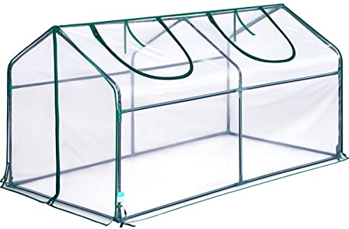Quictent Portable Mini Cloche Greenhouse W/ Elevated Bottom, Reinforced High Light Transmission Waterproof Uv-Resistant Hot Hous