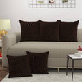Decor India Cushion Covers 16X16 Inch Box Burnt Brown Set Of 5 Velvet Throw/Pillow/Case Cover Used For Home Decorative Sofa Bedr