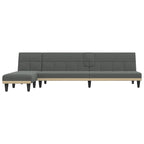 vidaXL Modern L-Shaped Sofa Bed, Dark Gray Fabric, Adjustable Convertible Design, Replacement Bed with USB Ports, Cozy Fabric Upholstery & Firm Plywood Frame