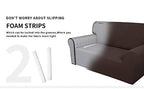 Easy-Going Fleece Stretch Sofa Slipcover Spandex Non-Slip Soft Couch Sofa Cover, Washable Furniture Protector With Anti-Skid Foam And Elastic Bottom For Kids, Pets(Oversized Sofa, Chocolate)