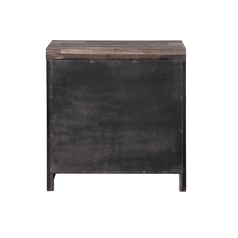 Acme Juniper Modern Composite Wood 2-Drawer Bedroom Nightstand in Dark Cherry