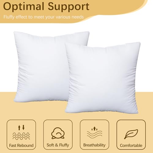 Okba Throw Pillows Insert Set Of 2, With 100% Cotton Cover, Bed And Couch - Indoor Hotel Decorative Pillows, 12X20 In White Pill