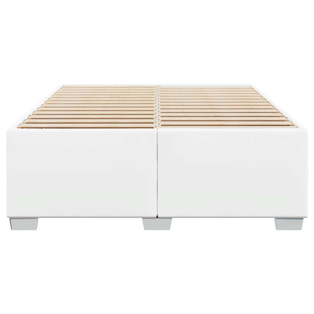 vidaXL Queen Bed Frame White Faux Leather upholstered Bedstead Modern Bedroom Furniture 79.9"x60.2"x18.1"