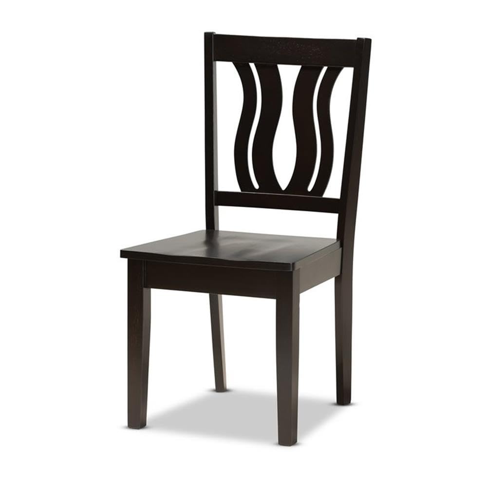 Baxton Studio Noelia Modern and Contemporary Transitional Dark Brown Finished Wood 5-Piece Dining Set