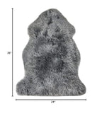 HomeRoots 2' X 3' Warm Gray New Zealand Natural Sheepskin Rug