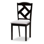 Baxton Studio Nesa Modern Transitional Grey Fabric Upholstered and Dark Brown Finished Wood 5-Piece Dining Set