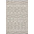 HomeRoots Grey Polypropylene 5’x7’ Gray and Ivory Geometric Indoor Outdoor Area Rug