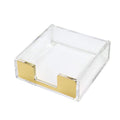 Multibey Clear Gold Acrylic Sticky Note Pad Holder For Desk, Memo Holder Paper Dispenser, Desktop Accessories Organizer For Offi