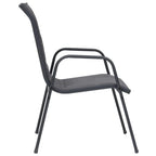 Stackable Garden Chairs 2 pcs Steel and Textilene Anthracite