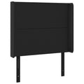 Vidaxl Headboard, Upholstered Headboard For Bed Home, Bed Headboard With Ears, Bedroom Furniture, Black 40.6"X6.3"X46.5"/50.4" Faux Leather