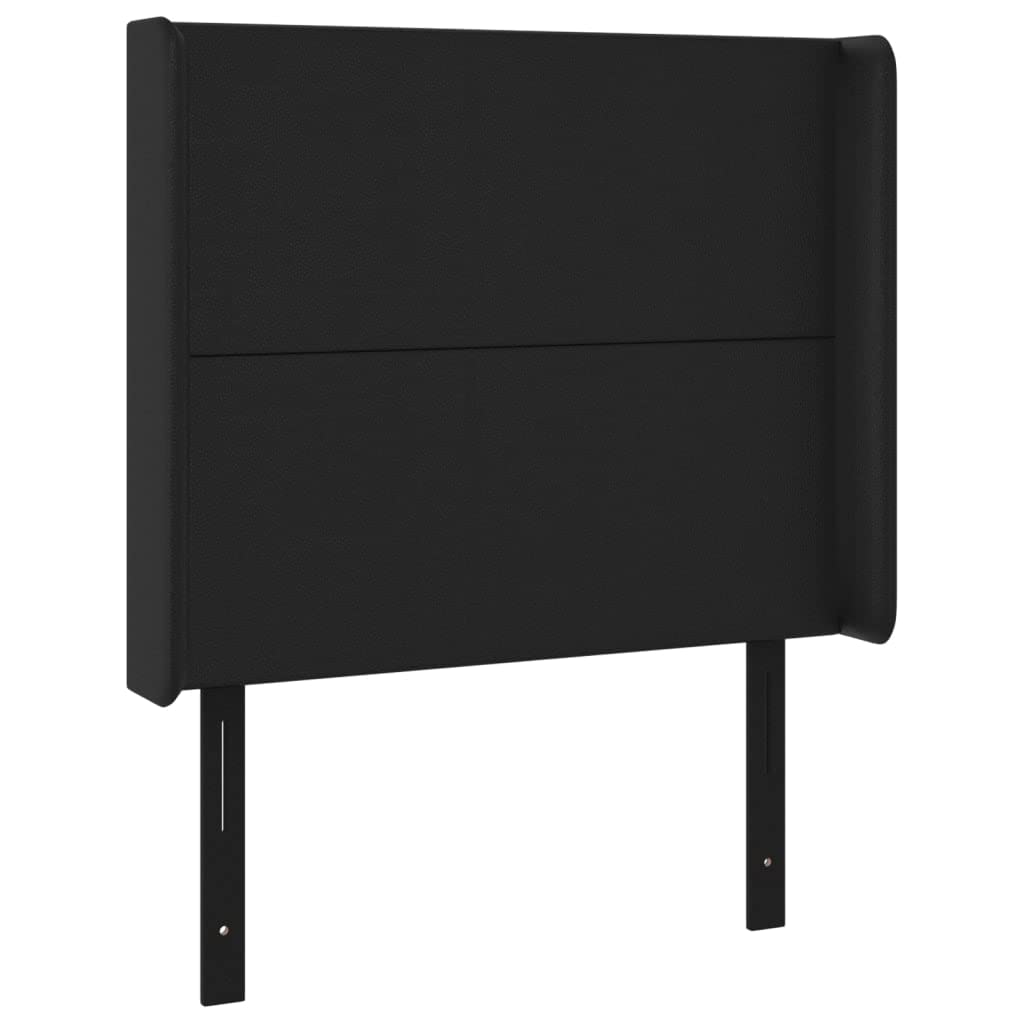 Vidaxl Headboard, Upholstered Headboard For Bed Home, Bed Headboard With Ears, Bedroom Furniture, Black 40.6"X6.3"X46.5"/50.4" Faux Leather