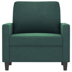vidaXL Velvet Sofa Chair in Dark Green - Comfortable Armchair with Luxurious Velvet Fabric, Robust Metal Frame and Eye-catching Modern Design