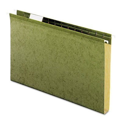 Reinforced 1' Extra Capacity Hanging Folders, Legal, Standard Green, 25/Box
