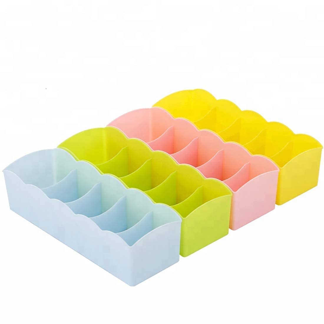 Lishonn Plastic Socks Rack Undergarments Innerwear Cosmetic Makeup Drawer Organiser Partition Grids Storage Box (4)