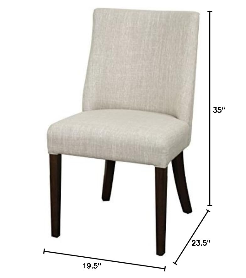 New Paris Dining Chair, Dark Brown Legs, Rice White, Set Of 2