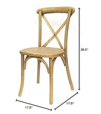 Commercial Seating Products Antique Fruitwood Crossback Dining Chairs, 2-Pack
