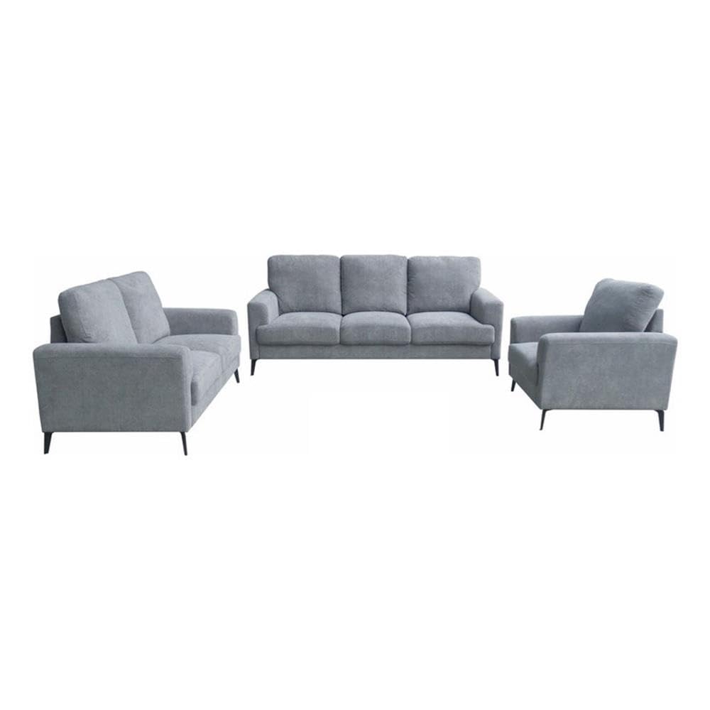 Jackson Gray Chenille Sofa Loveseat Chair Living Room Set