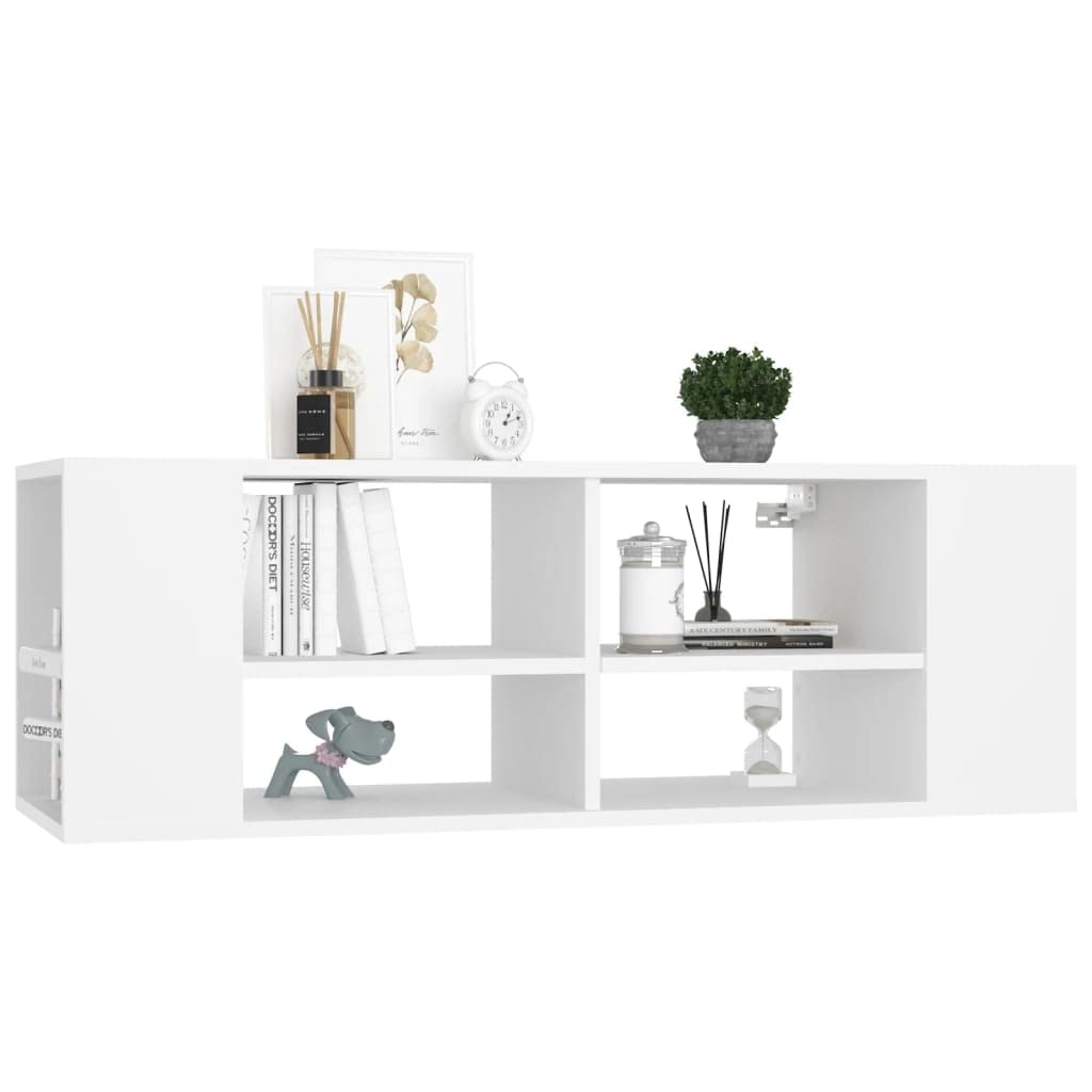 806238 vidaXL Wall-Mounted TV Cabinet White 40.2&quot;x14&quot;x14&quot; Chipboard