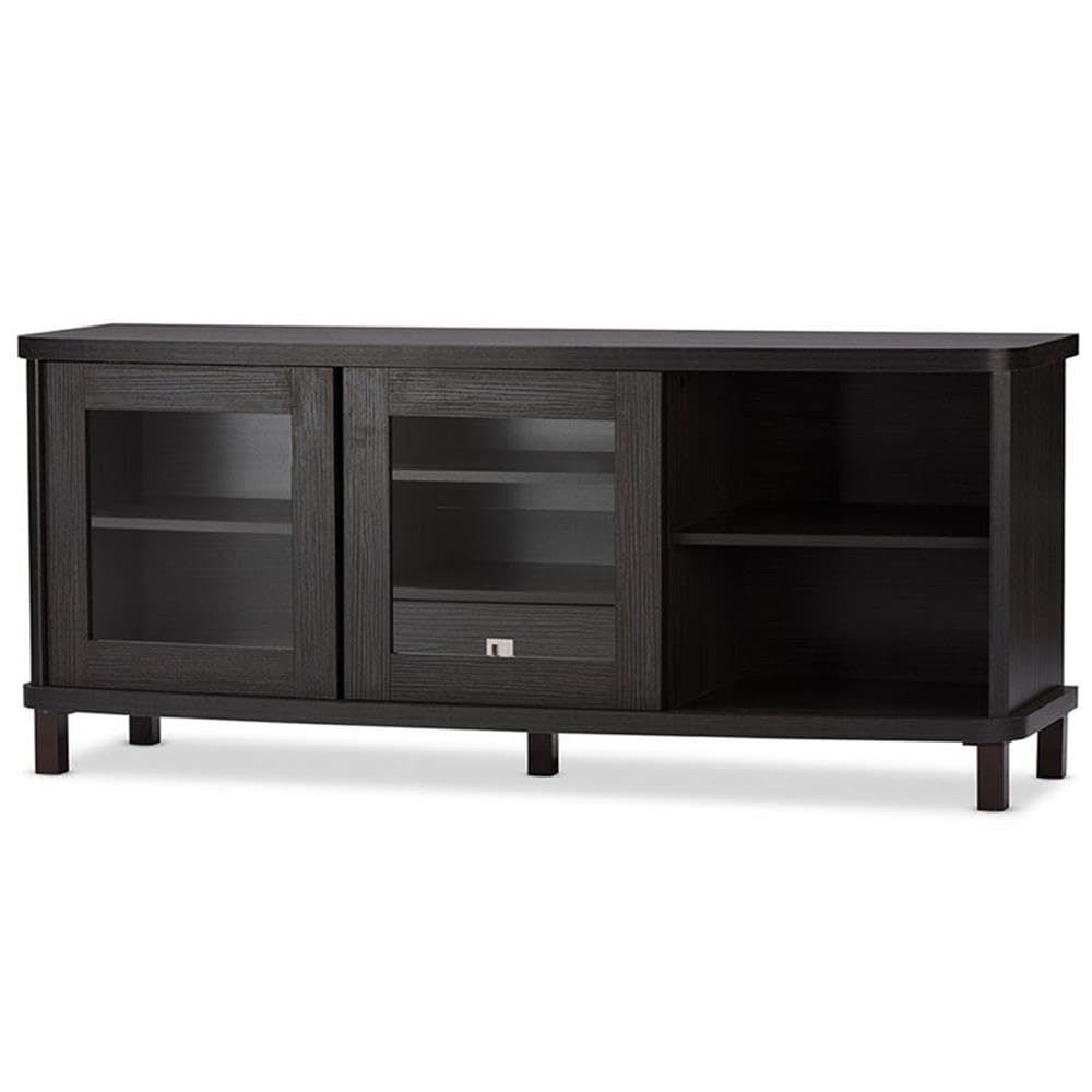 Baxton Studio TV838071-Embosse Television-Stands, Grey/Dark Brown