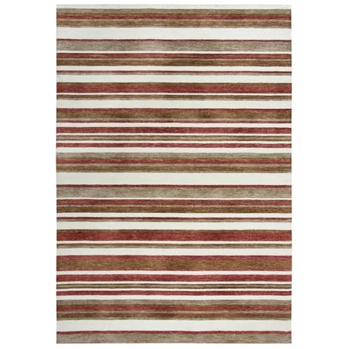 Alora Decor Bermuda 5'X7'6&quot; Stripe Rust/Ivory/Beige Hand-Tufted Area Rug