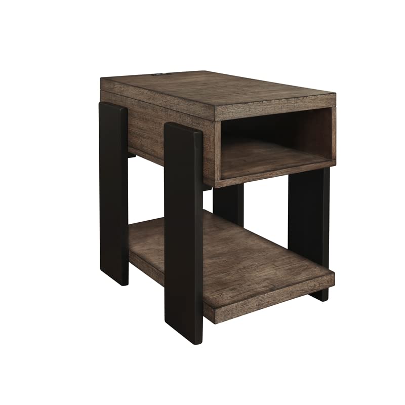Progressive Furniture Winter Park Chairside Table, Clay/Black