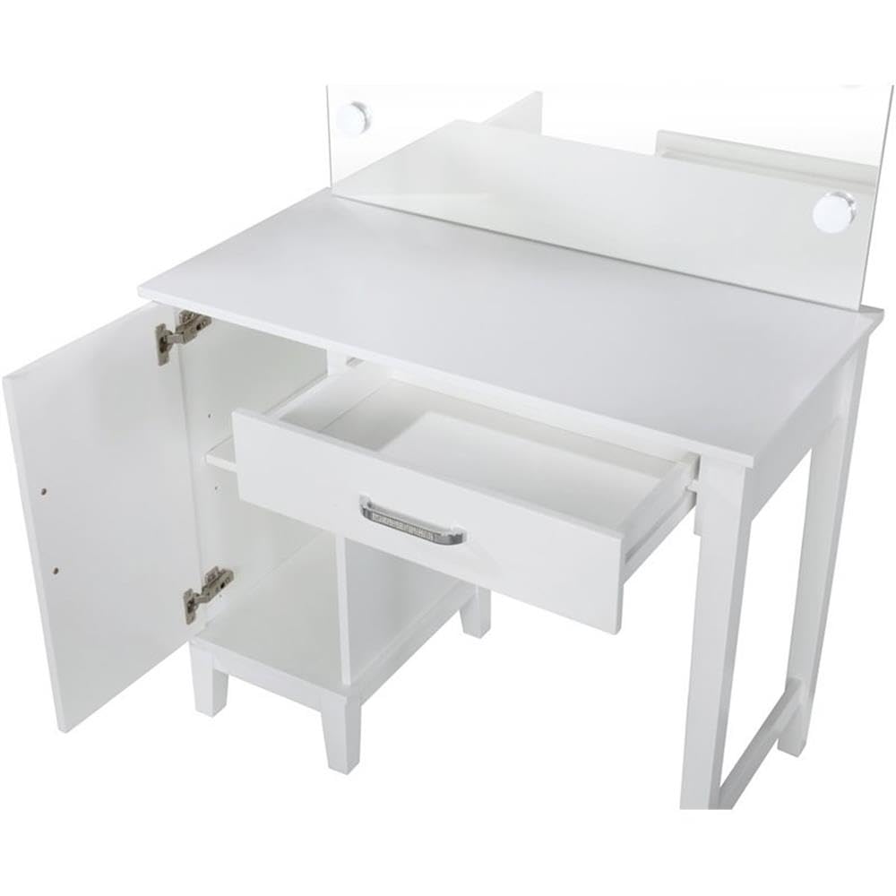 Coaster Home Furnishings Vanity Set with LED Lights White and Dark Grey