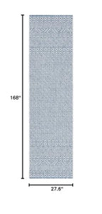 Safavieh Courtyard Collection 2'3' X 14' Grey/Blue Cy8235 Indoor/ Outside Waterproof Easy Cleansingpatio Backyard Mudroom Runner Mat