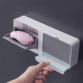 Vroxy Double Grid Soap Box Steaker Series Holder Rack Bathroom Shower Soap Dish Hanging Tray Wall Holder Storage Holders (Double