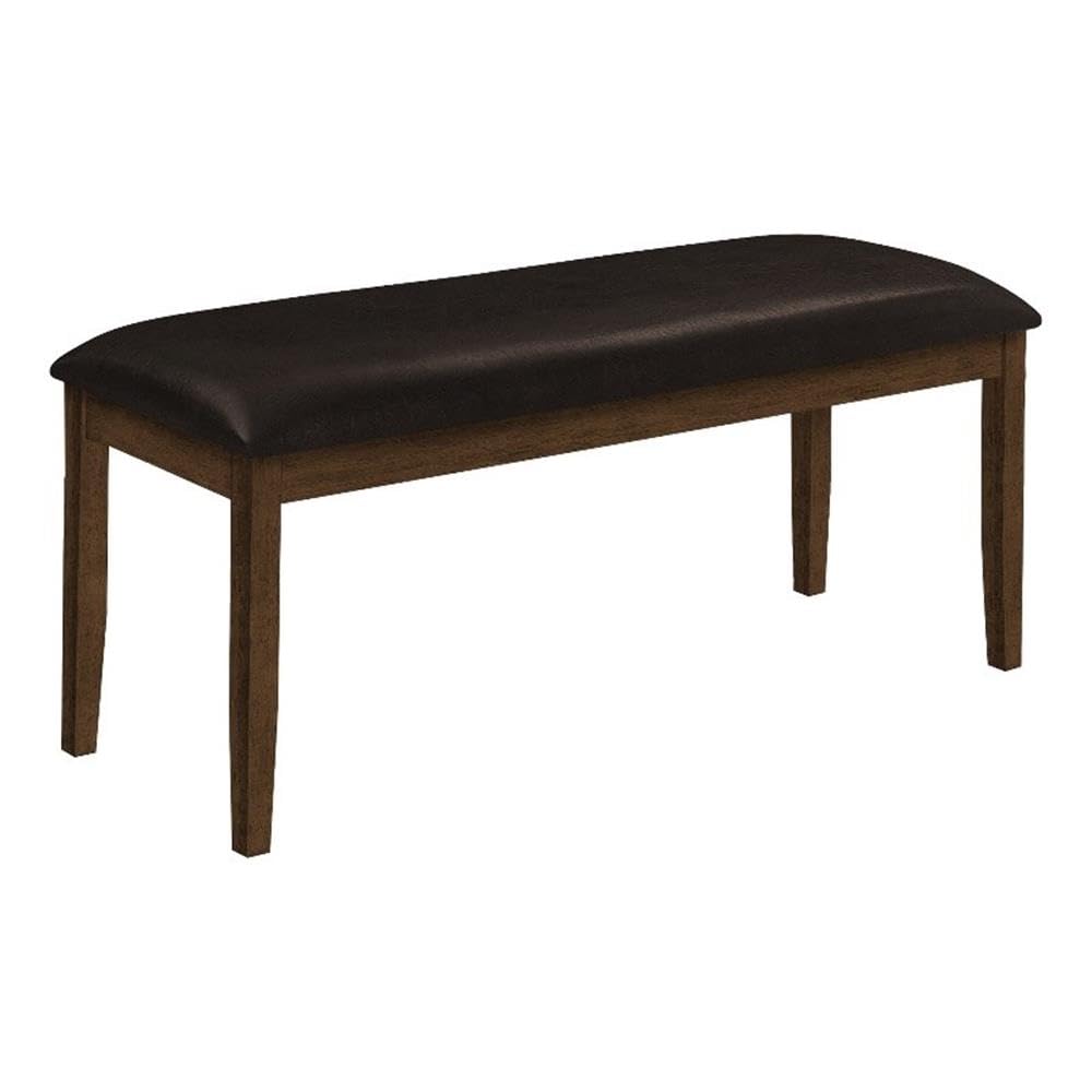 Monarch Specialties 1373 Bench, 48' Rectangular, Dining Room, Entryway, Hallway, Kitchen, Upholstered Bench-48 L/Brown/Dark Pu Seat, 47.5' L x 16' W x 20.25' H