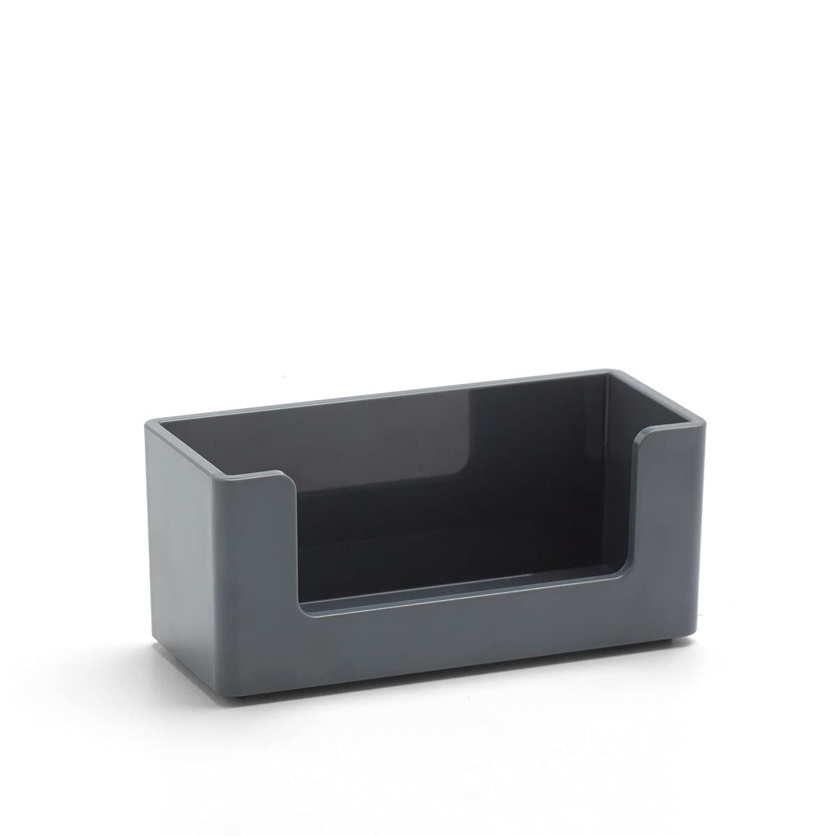 Poppin Business Card Holder, Holds Up To 90 Cards, Lacquer-Like Finish, Easy-Access Open Front, Sturdy Business Card Organizer,