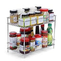 Stainless Steel 2Tier Spice Rack For Kitchen Trolley Basket, Storage Racks & Shelves, Space Saver, 2.0 Rack (Silver, Tiered She