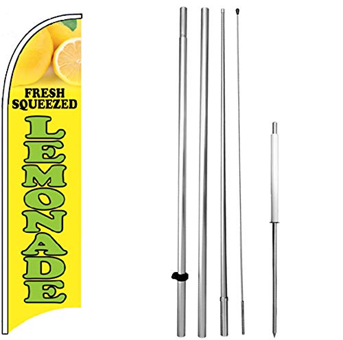 4Less Fresh Squeezed Lemonade - Windless Feather Swooper Flag Banner Sign Kit Yb-H